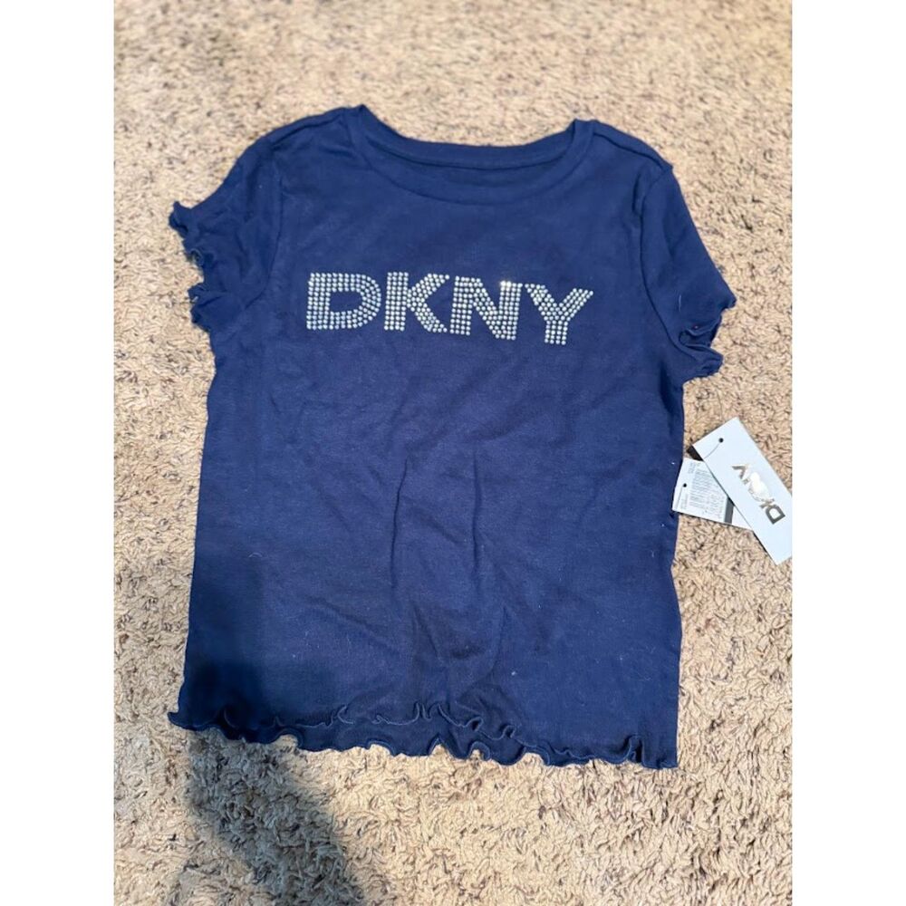 girls  t-shirt  navy blue size med 8/10